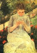Mary Cassatt Girl Sewing oil painting reproduction